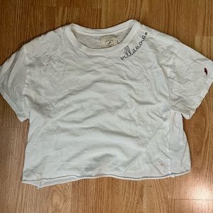 White cropped Villanova tee